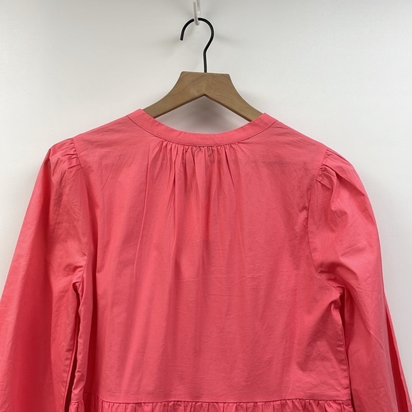 NWT J. Crew Poplin Tiered Ruffle Mini Dress Preppy Coal Pink XS - Picture 6 of 9